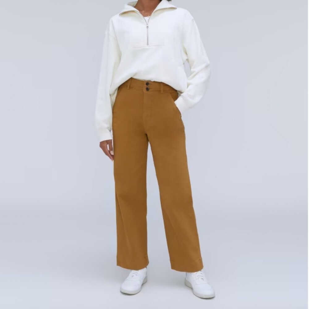 NEW: Everlane The Organic Wide-Leg Pant - Tapenade - Size 2